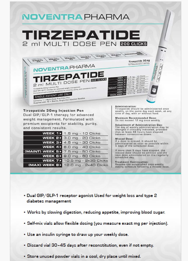 Noventra Pharma Tirzepatide 30mg / Mounjaro Alternative