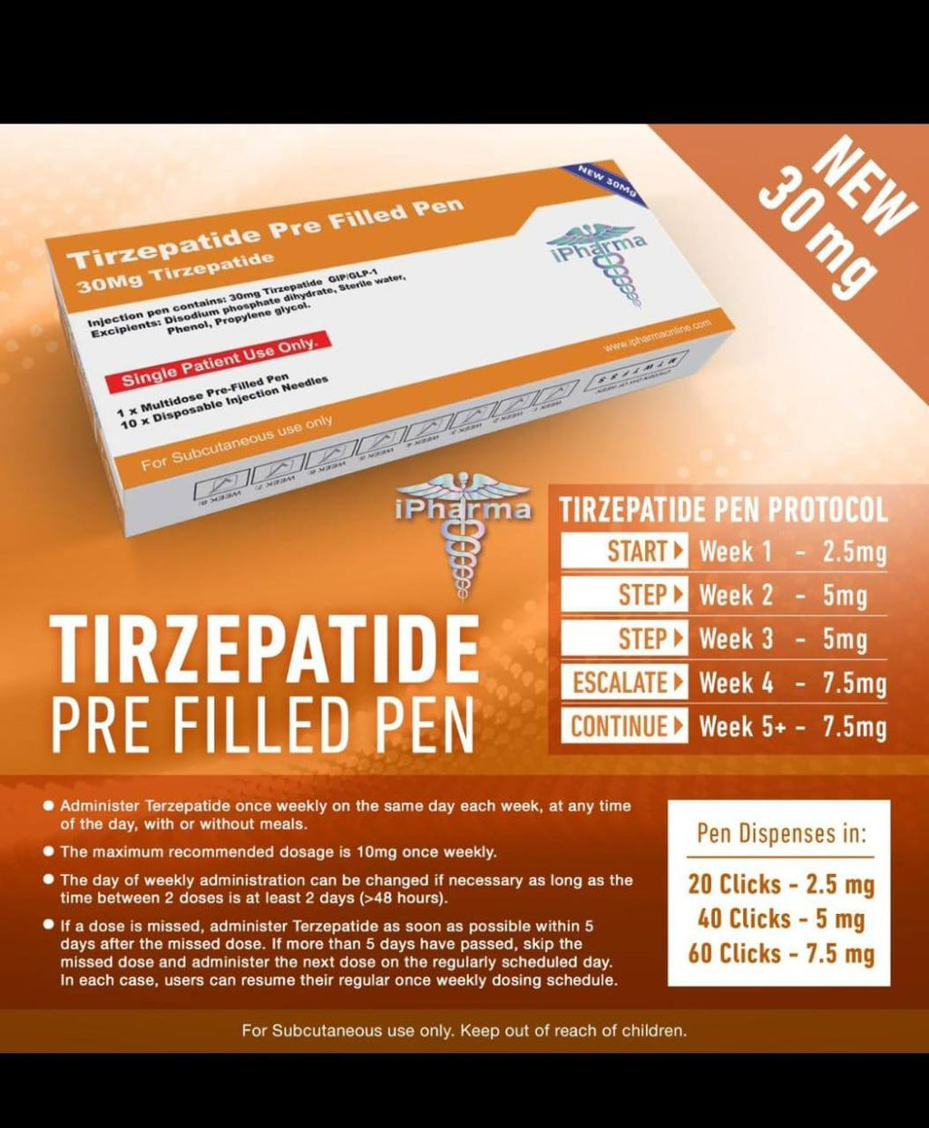 IPHARMA Tirzepatide 30 mg Pen