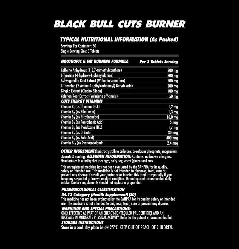 Black Bull CUTS BURNER - 90 Capsules