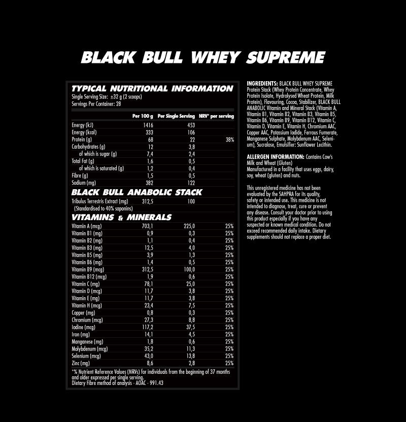 Black Bull Whey Supreme 908g