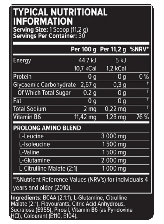 Prolong BCAA 336 Grams – Evolve Nutrition