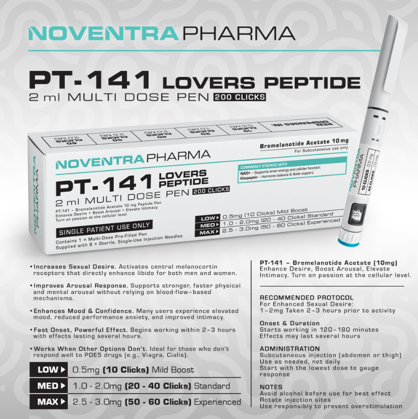 Noventra Pharma PT-141 Lovers Peptide 10mg Pen